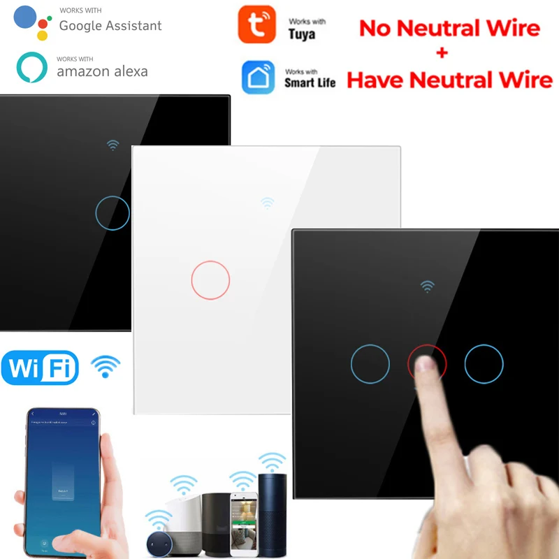 Wifi Smart Light Switch Tempered Glass Screen Touch Panel Timer Voice Control Wireless Wall Switches Work With Alexa Google Home
Wifi Smart Light Switch Tempered Glass Screen Touch Panel Timer Voice Control Wireless Wall Switches Work With Alexa Google Home