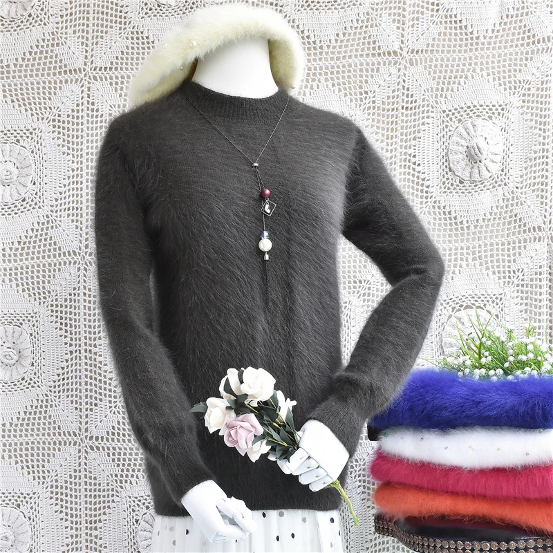 Causal winter women's rabbit hair Fleece Pullover middle neck long sleeve solid color bottoming Pullover slim ladies clothes
Causal winter women's rabbit hair Fleece Pullover middle neck long sleeve solid color bottoming Pullover slim ladies clothes