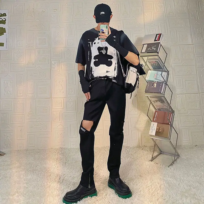 Knee Hole Ripped Jeans Men Skinny Jeans Stretch Slim Elastic Denim Pants Hip Hop High Street Frayed Casual Trousers Biker Jeans
Knee Hole Ripped Jeans Men Skinny Jeans Stretch Slim Elastic Denim Pants Hip Hop High Street Frayed Casual Trousers Biker Jeans
