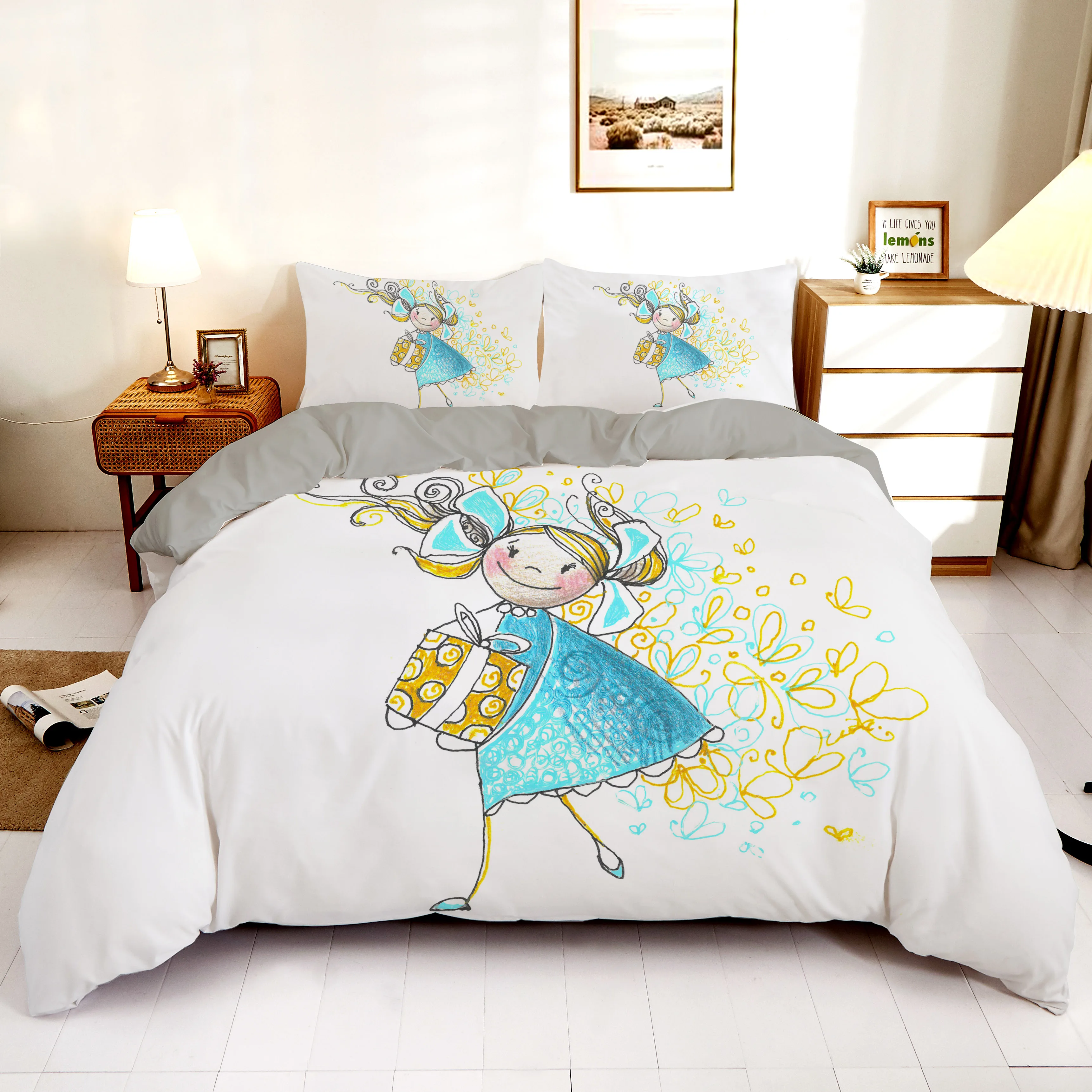 3D Cartoon Printed Bedding Set 2/3Pcs Single Twin Full Queen King Size Bedclothes For Girls Child Gift Bedroom Duvet Cover Sets
3D Cartoon Printed Bedding Set 2/3Pcs Single Twin Full Queen King Size Bedclothes For Girls Child Gift Bedroom Duvet Cover Sets
