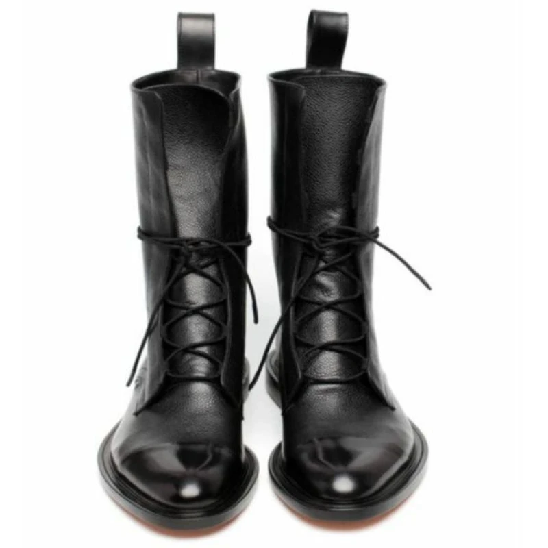 New Men's Black PU Leather High Ankle Boots Rider Boots Lace Up High Top British Style Martin Boots Casual Hot Sale 5KE405
New Men's Black PU Leather High Ankle Boots Rider Boots Lace Up High Top British Style Martin Boots Casual Hot Sale 5KE405