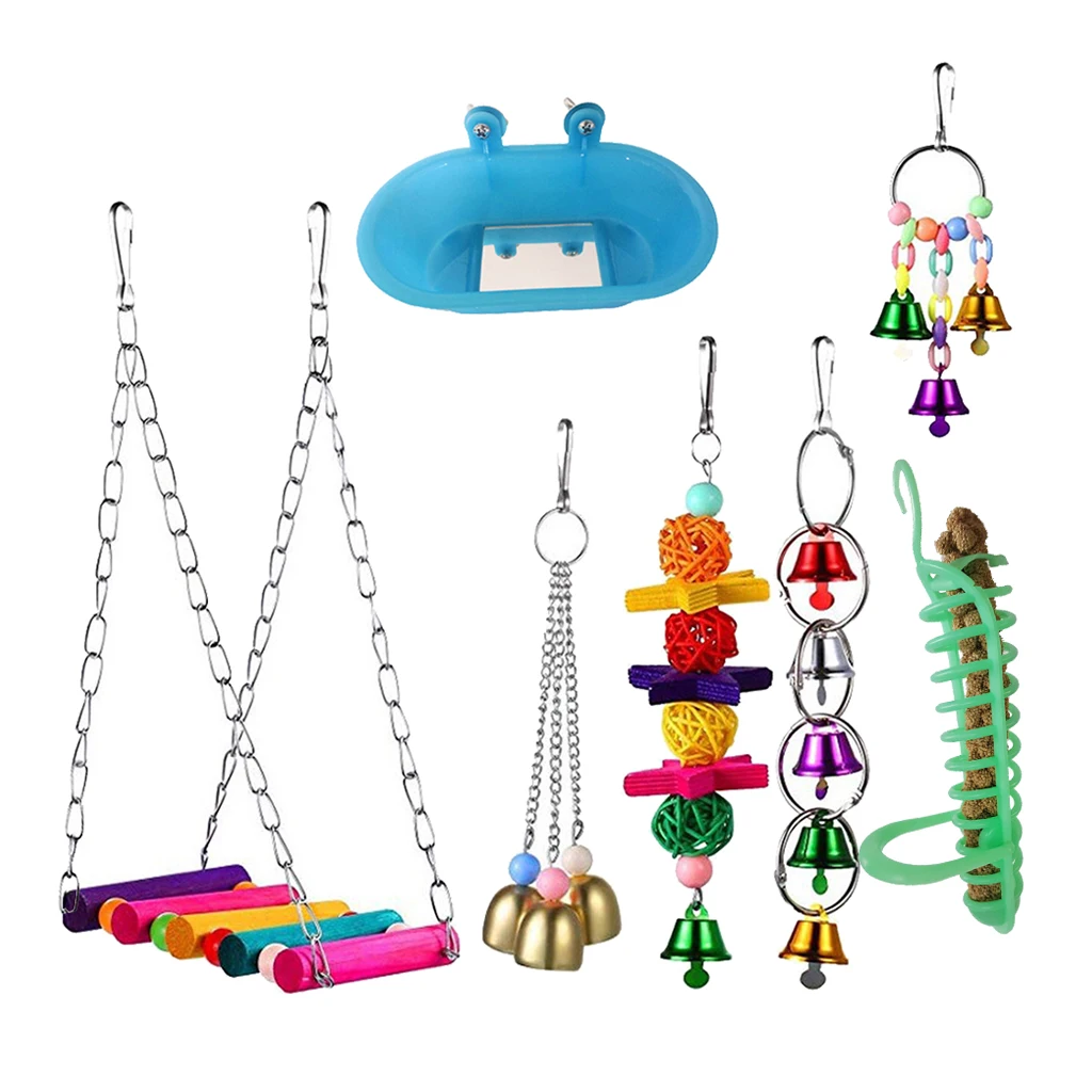 7 Pcs Pet Parrot Cage Hanging Chewing Swing Bell Toys Bathtub Random Color
7 Pcs Pet Parrot Cage Hanging Chewing Swing Bell Toys Bathtub Random Color