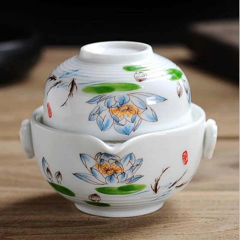 Чайные сервизы кунг-фу керамика чайный сервиз 1 горшок чашка чайные горшки