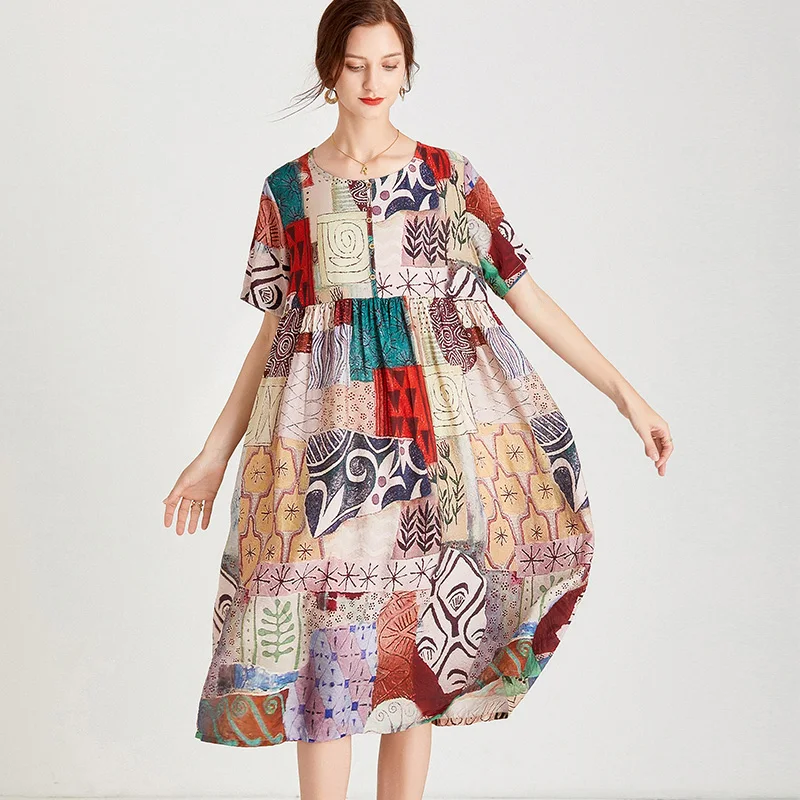 Summer Cotton Bohemian Beach Floral Loose Dress Women Plus Size 2021 Lady Party Elegant Dresses Female
Summer Cotton Bohemian Beach Floral Loose Dress Women Plus Size 2021 Lady Party Elegant Dresses Female