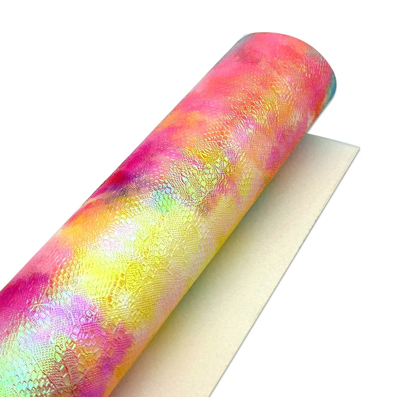 Flower Pattern Design Multicolored Iridescent PU Holographic Faux Leather Embossed For Shoe/Bag/Earring/Decoration
Flower Pattern Design Multicolored Iridescent PU Holographic Faux Leather Embossed For Shoe/Bag/Earring/Decoration