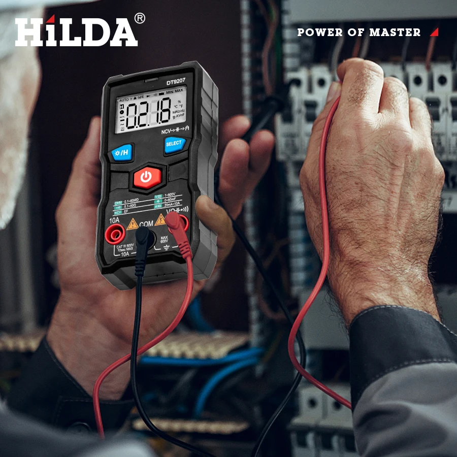 HILDA Digital Multimeter Auto Ranging AC/DC Voltage Meter Transistor Peak Tester Meter Capacitance Meter with NCV
HILDA Digital Multimeter Auto Ranging AC/DC Voltage Meter Transistor Peak Tester Meter Capacitance Meter with NCV