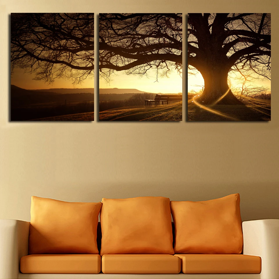 3 Panel Modern Printed Tree Painting Picture Cuadros Sunset Canvas Painting Wall Art Home Decor For Living Room No Frame F035 
3 Panel Modern Printed Tree Painting Picture Cuadros Sunset Canvas Painting Wall Art Home Decor For Living Room No Frame F035