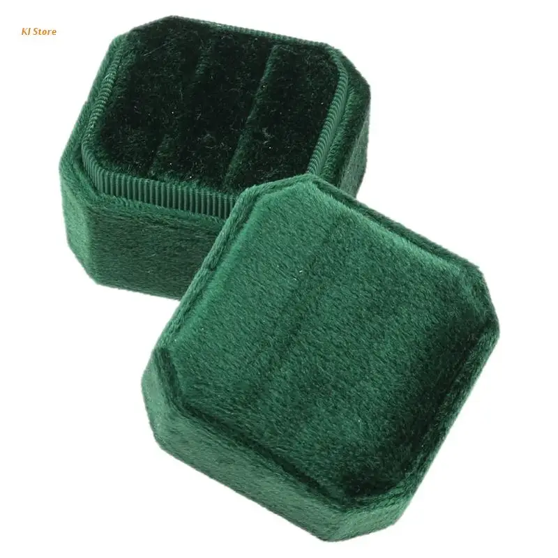 Octagon Velvet Ring Bearer Box - Premium Gorgeous Vintage Double Ring Display Holder with Detachable Lid for Proposal, J78F
Octagon Velvet Ring Bearer Box - Premium Gorgeous Vintage Double Ring Display Holder with Detachable Lid for Proposal, J78F