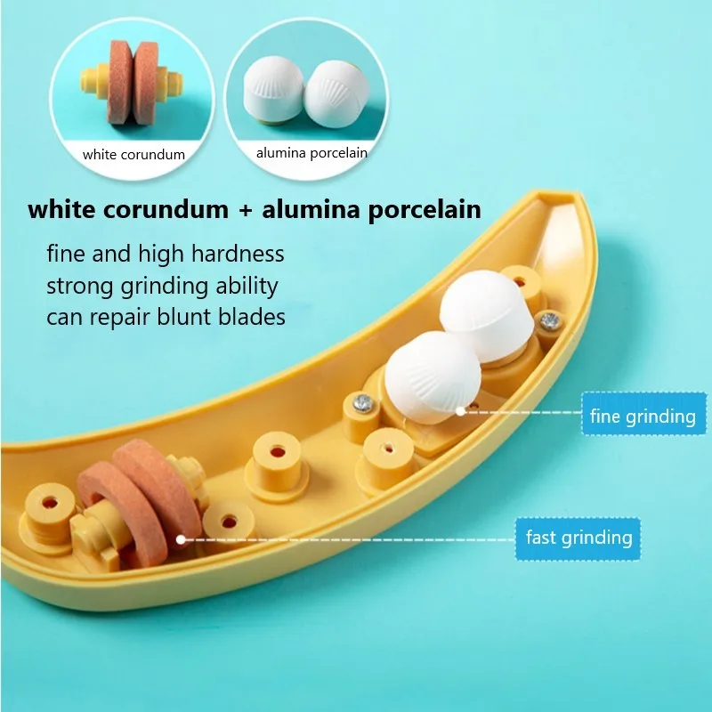 Home Kitchen Creative Banana Whetstone Two-stage Sharpening Tool Whetstone Sharpener Portable Sharpener Sharpening Knives Stone
Home Kitchen Creative Banana Whetstone Two-stage Sharpening Tool Whetstone Sharpener Portable Sharpener Sharpening Knives Stone