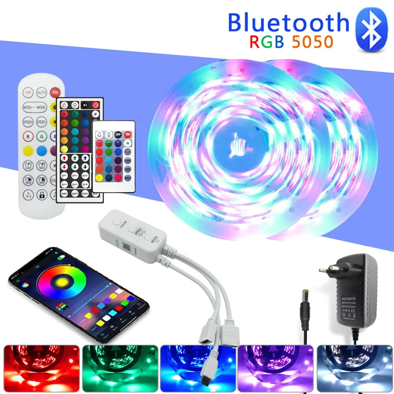 Bluetooth Music 5M 10M 15M LED Strip Light RGB 5050 SMD Flexible Ribbon luces led light strip IR Bluetooth Controller Adapter
Bluetooth Music 5M 10M 15M LED Strip Light RGB 5050 SMD Flexible Ribbon luces led light strip IR Bluetooth Controller Adapter