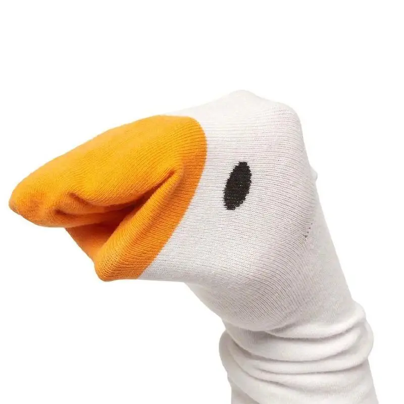 Носки женские в стиле Харадзюку хлопок смешные с головой гусиной утки модные