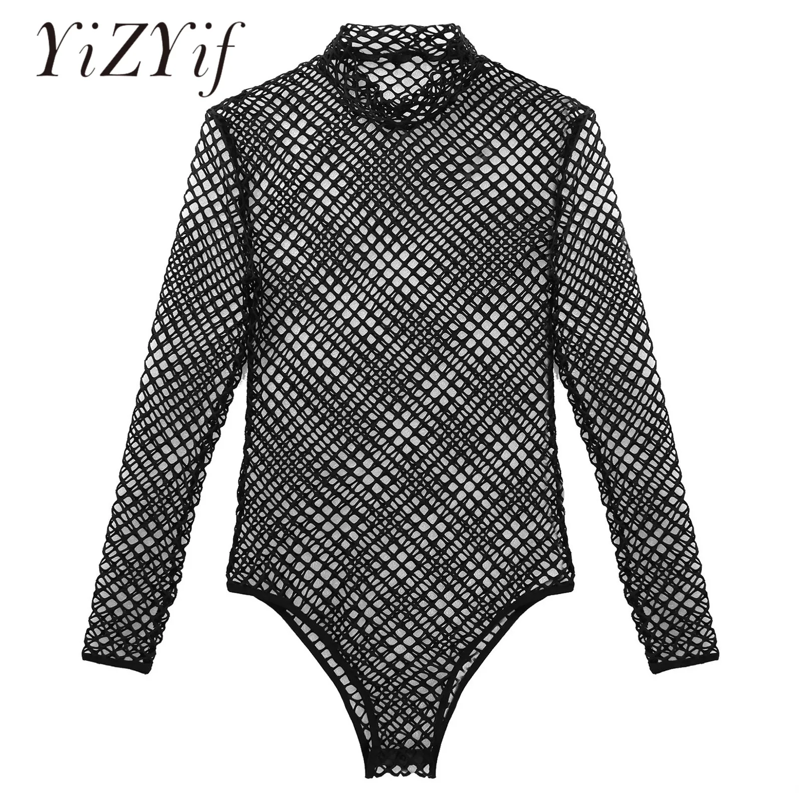 Mens Lingerie See-through Mesh Bodysuit Mock Neck Long Sleeve Fishnet Mesh Leotard jumpsuit Party Nightclub Stage Show Costume
Mens Lingerie See-through Mesh Bodysuit Mock Neck Long Sleeve Fishnet Mesh Leotard jumpsuit Party Nightclub Stage Show Costume