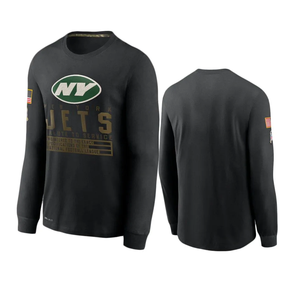 New York Men Black Jets 2020 Salute to Service Sideline Performance Long Sleeve T-Shirt - S-4XL
New York Men Black Jets 2020 Salute to Service Sideline Performance Long Sleeve T-Shirt - S-4XL