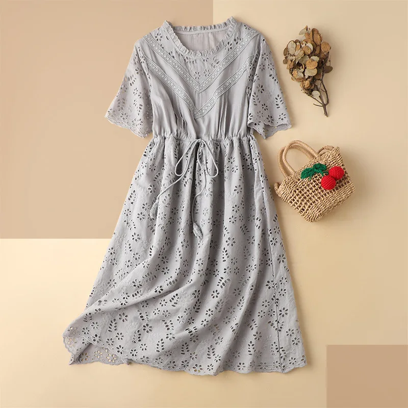 SHUCHAN Summer Dress Women 60% Linen+40% Cotton Vintage Hollow Out Long Dresses for Women Mid-Calf O-Neck Summer
SHUCHAN Summer Dress Women 60% Linen+40% Cotton Vintage Hollow Out Long Dresses for Women Mid-Calf O-Neck Summer