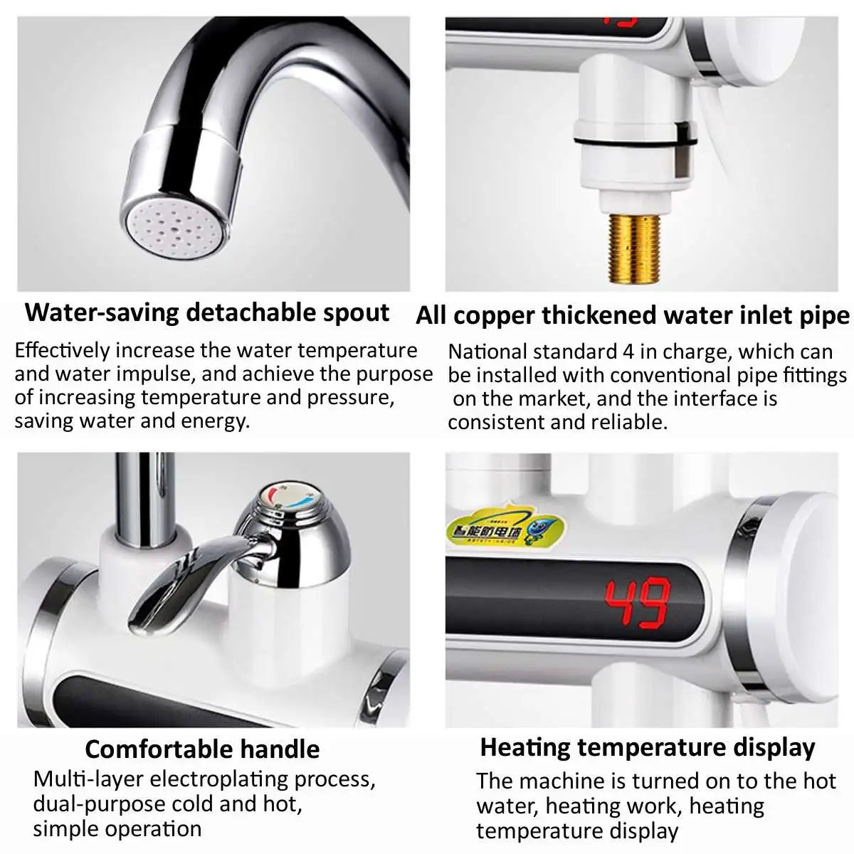 3000W 220V Instant Electric Shower Water Heater Hot Faucet Kitchen Electric Tap Water Heating Instantaneou Water Heater+Shower
3000W 220V Instant Electric Shower Water Heater Hot Faucet Kitchen Electric Tap Water Heating Instantaneou Water Heater+Shower