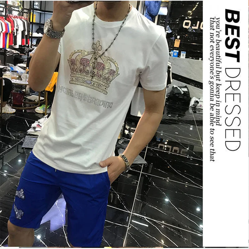 High quality brand fashion Gothic punk leisure diamondmen's cotton new T-shirt
High quality brand fashion Gothic punk leisure diamondmen's cotton new T-shirt