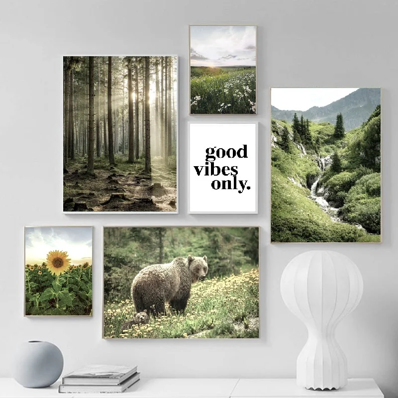 Nordic Landscape Poster Sunflower Bear Poster Canvas Print Painting Decor Natural Grassland Paintings Wall Art For Home Decor D
Nordic Landscape Poster Sunflower Bear Poster Canvas Print Painting Decor Natural Grassland Paintings Wall Art For Home Decor D