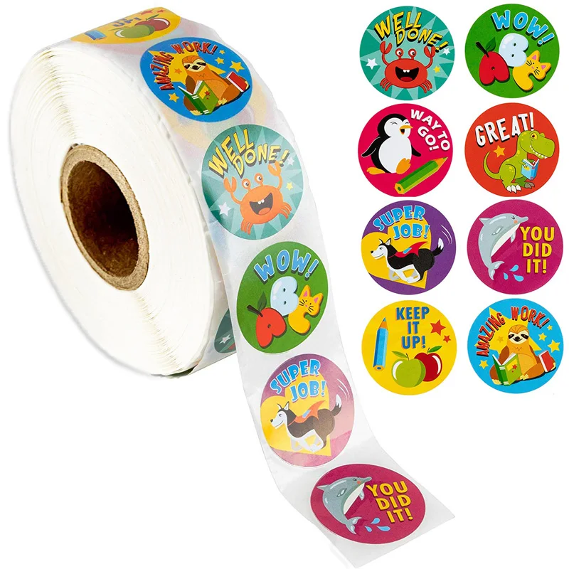 500 Pcs Reward Stickers Motivational Stickers Roll for Kids for School Reward Students Cute Animals Stickers
500 Pcs Reward Stickers Motivational Stickers Roll for Kids for School Reward Students Cute Animals Stickers