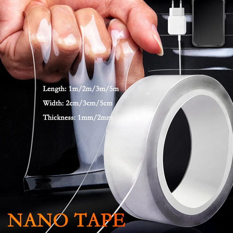 1/2/3/5M Tape Double Sided Tape Transparent nano-tape Washable Reusable Adhesive Nano Traceless Sticker Cleanable Home
1/2/3/5M Tape Double Sided Tape Transparent nano-tape Washable Reusable Adhesive Nano Traceless Sticker Cleanable Home
