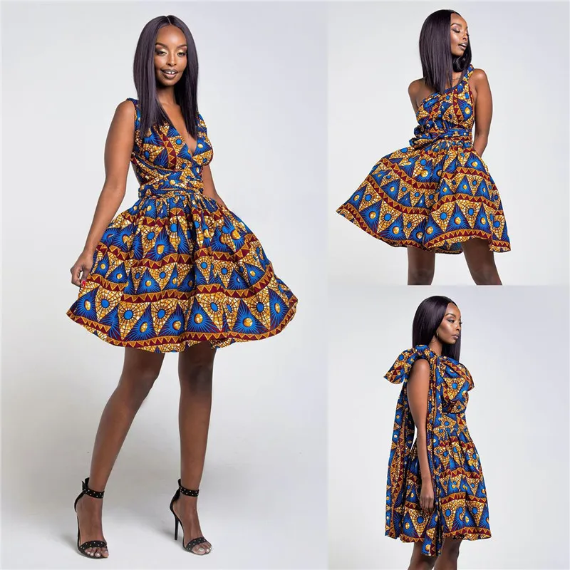 ISAROSE Short Dashiki Dress V Neck Sexy DIY Bandage African Backless Pleated Party Dresses Ankara Fashion Batik Dress for Women
ISAROSE Short Dashiki Dress V Neck Sexy DIY Bandage African Backless Pleated Party Dresses Ankara Fashion Batik Dress for Women