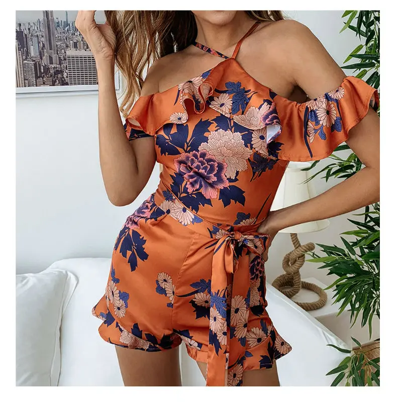 Women Floral Print Strap Short Jumpsuit Sexy Backless Romper Boho Beach Bodysuit Ladies Summer Off Shoulder Ruffle Slim Overalls
Women Floral Print Strap Short Jumpsuit Sexy Backless Romper Boho Beach Bodysuit Ladies Summer Off Shoulder Ruffle Slim Overalls