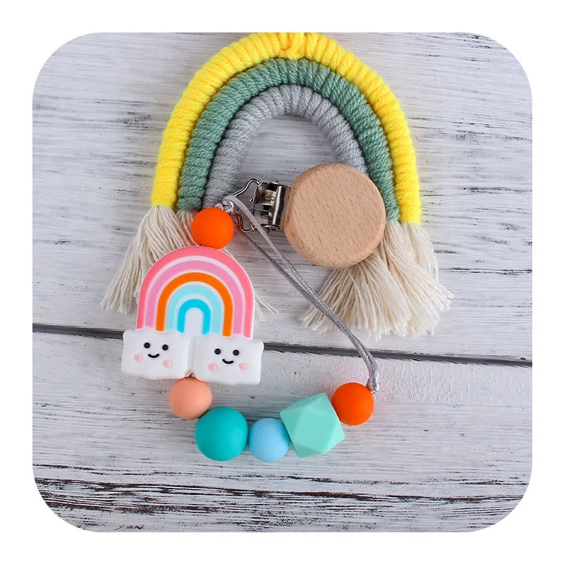 Baby Beech Round Wooden Pacifier Clips Rainbow Silicone Pacifier Holder Food Grade Baby Teether Soother Dummy Nipple Chain
Baby Beech Round Wooden Pacifier Clips Rainbow Silicone Pacifier Holder Food Grade Baby Teether Soother Dummy Nipple Chain