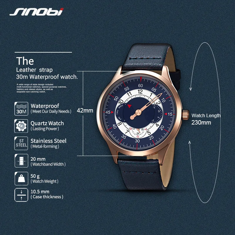 SINOBI High Quality Luxury Men's Creative Watch Military Leather Quartz Wristwatch Men's Watch Sports Watch Gifts Clock reloj
SINOBI High Quality Luxury Men's Creative Watch Military Leather Quartz Wristwatch Men's Watch Sports Watch Gifts Clock reloj