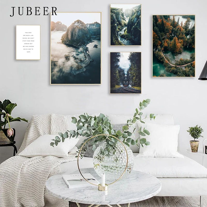 Nordic style landscape posters and prints forest mountain canvas print lake wall art decoration picture for living room painting
Nordic style landscape posters and prints forest mountain canvas print lake wall art decoration picture for living room painting