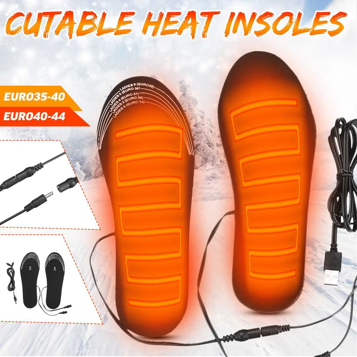 1/2 Pair USB Heated Shoe Insoles Foot Warming Pad Feet Warmer Sock Pad Mat Winter Outdoor Sports Heating Insoles Winter Warm
1/2 Pair USB Heated Shoe Insoles Foot Warming Pad Feet Warmer Sock Pad Mat Winter Outdoor Sports Heating Insoles Winter Warm
