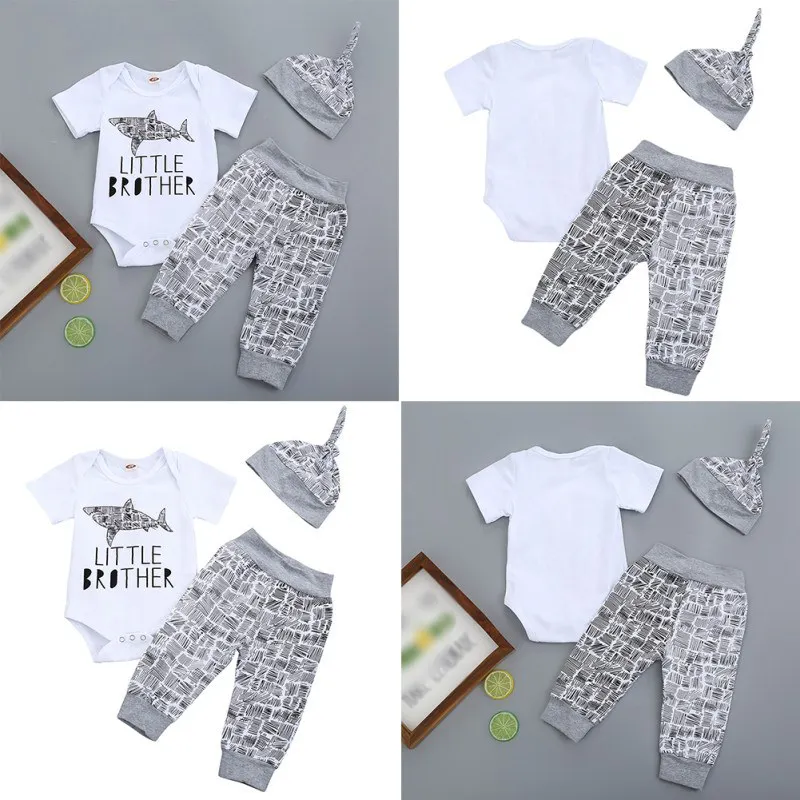 Cute 3PCS Set Newborn Baby Boy Clothes Animal Letters Print Short Sleeve Bodysuit Tops Long Striped Pants Hat Outfits 0-24M
Cute 3PCS Set Newborn Baby Boy Clothes Animal Letters Print Short Sleeve Bodysuit Tops Long Striped Pants Hat Outfits 0-24M