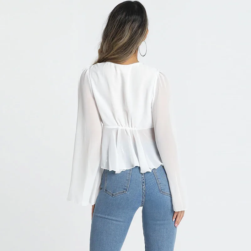 Summer 2021 Clothes Streetwear Sexy Women Tshirts Long Flare Sleeve Solid V-neck Casual Tee Tops Ruffies Short Tees Crop Shirts
Summer 2021 Clothes Streetwear Sexy Women Tshirts Long Flare Sleeve Solid V-neck Casual Tee Tops Ruffies Short Tees Crop Shirts