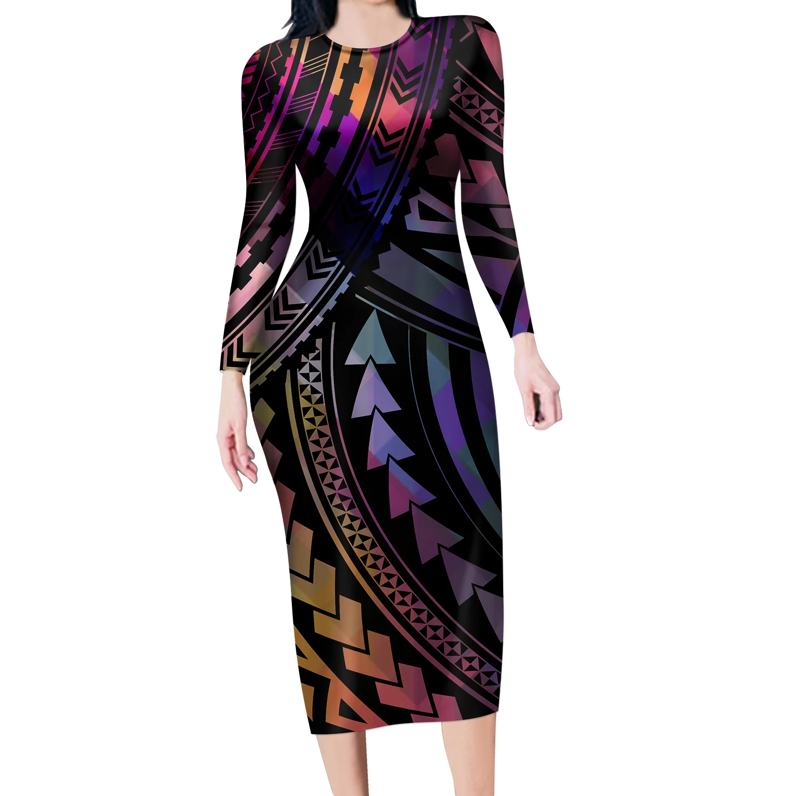 Polynesia Tribal Guam O-neck Long Sleeves Bodycon Mid Dress Vestidos Elegantes Streetwear Colorful Beach Office Casual Wear
Polynesia Tribal Guam O-neck Long Sleeves Bodycon Mid Dress Vestidos Elegantes Streetwear Colorful Beach Office Casual Wear