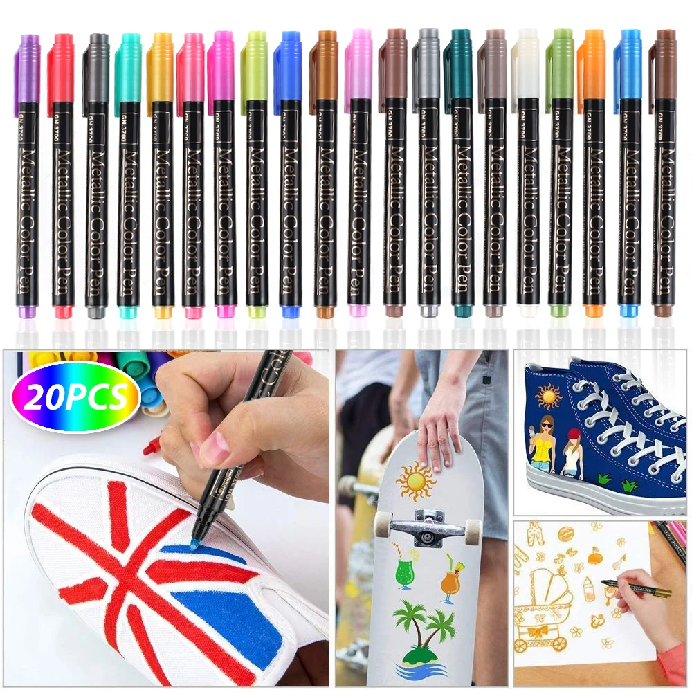 20 Color Permanent Acrylic Paint Pens for DIY Photo Album Art Rock Painting Card Making Metal Ceramics Glass Art Supplies
20 Color Permanent Acrylic Paint Pens for DIY Photo Album Art Rock Painting Card Making Metal Ceramics Glass Art Supplies