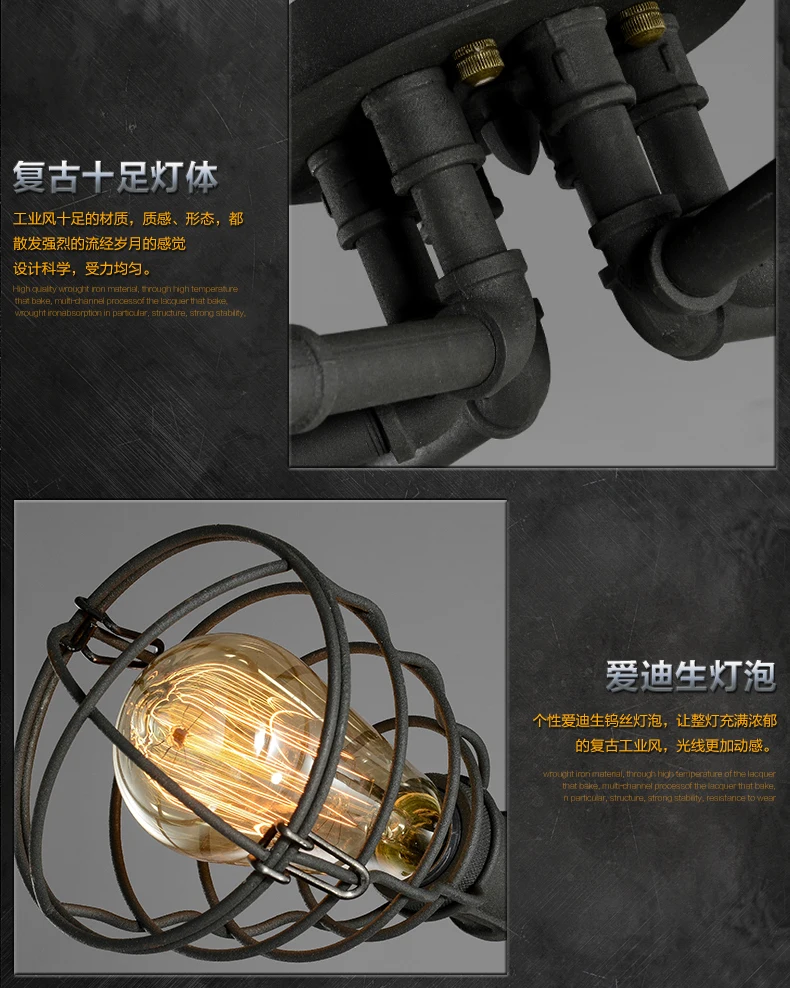 Vitrust Indutrial Chandeliers Lamp Lighting Fixtures Vintage Loft Lamps Bar Cafe Living room Dining Waterpipe Edison Bulb Holder
Vitrust Indutrial Chandeliers Lamp Lighting Fixtures Vintage Loft Lamps Bar Cafe Living room Dining Waterpipe Edison Bulb Holder