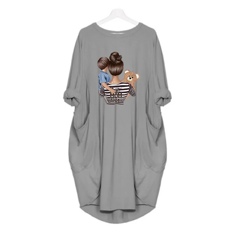 Plus Size Dresses Women's Loose Midi Dress Long Sleeve Robe Femme Super Mama Print Pocket O Neck Casual Vintage Vestidos Autumn
Plus Size Dresses Women's Loose Midi Dress Long Sleeve Robe Femme Super Mama Print Pocket O Neck Casual Vintage Vestidos Autumn