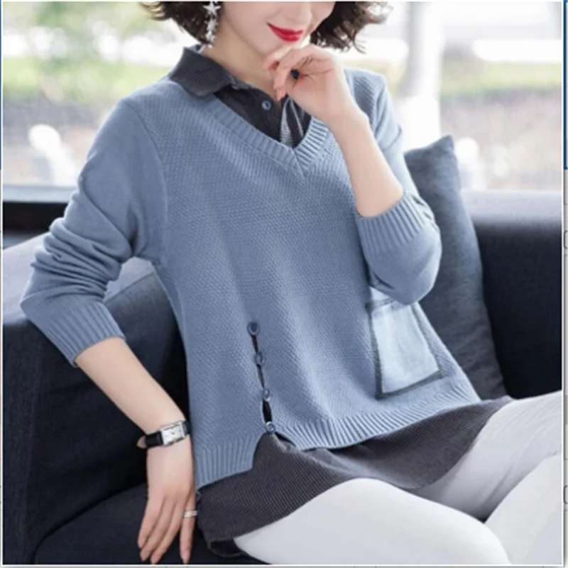 Sweater Pullover V-neck Solid Autumn Winter Sweater Pullover Women Female Knitted Sweater Slim Long Sleeve Badycon Sweater Cheap 
Sweater Pullover V-neck Solid Autumn Winter Sweater Pullover Women Female Knitted Sweater Slim Long Sleeve Badycon Sweater Cheap