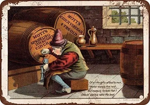 1889 Mott's Sparkling Cider & Cider Vinegar Vintage Look Metal Tin Sign 8 x 12 Inches Vintage Aluminum Retro Metal Sign
1889 Mott's Sparkling Cider & Cider Vinegar Vintage Look Metal Tin Sign 8 x 12 Inches Vintage Aluminum Retro Metal Sign