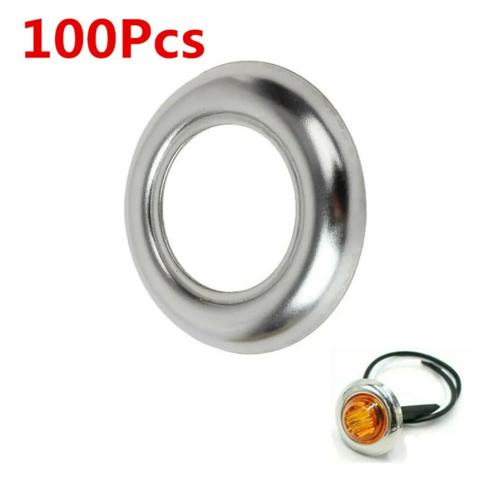 100Pcs/Set Silver Car Round Stainless Steel Trim Ring Bezel Cover For 3/4" LED Side Clearance Marker Lights Cover Accessories
100Pcs/Set Silver Car Round Stainless Steel Trim Ring Bezel Cover For 3/4" LED Side Clearance Marker Lights Cover Accessories