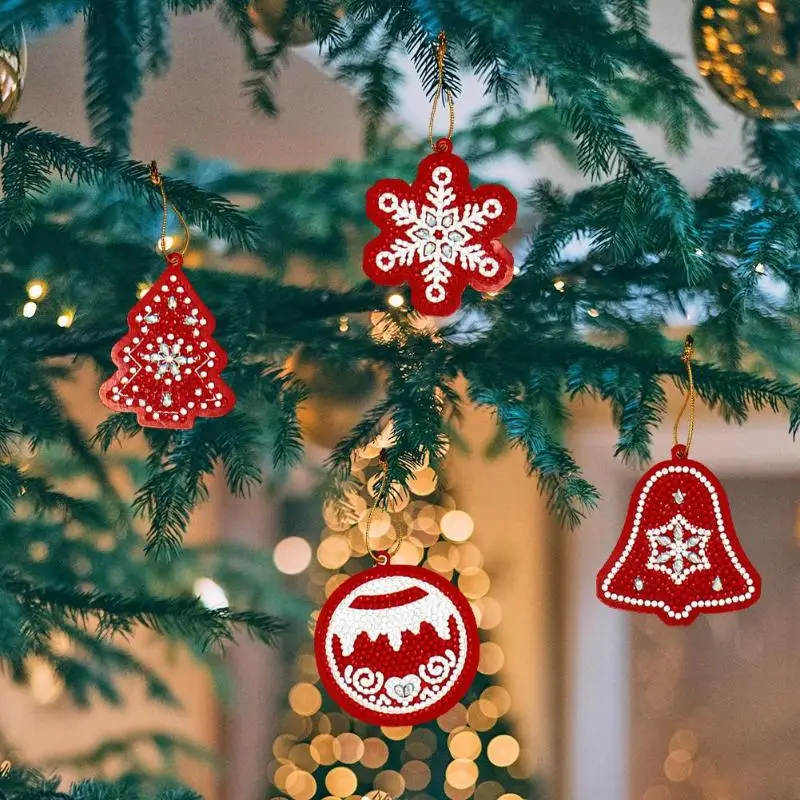10 шт. DIY бриллиантовый рисунок Рождество дерево Подвеска полная дрель