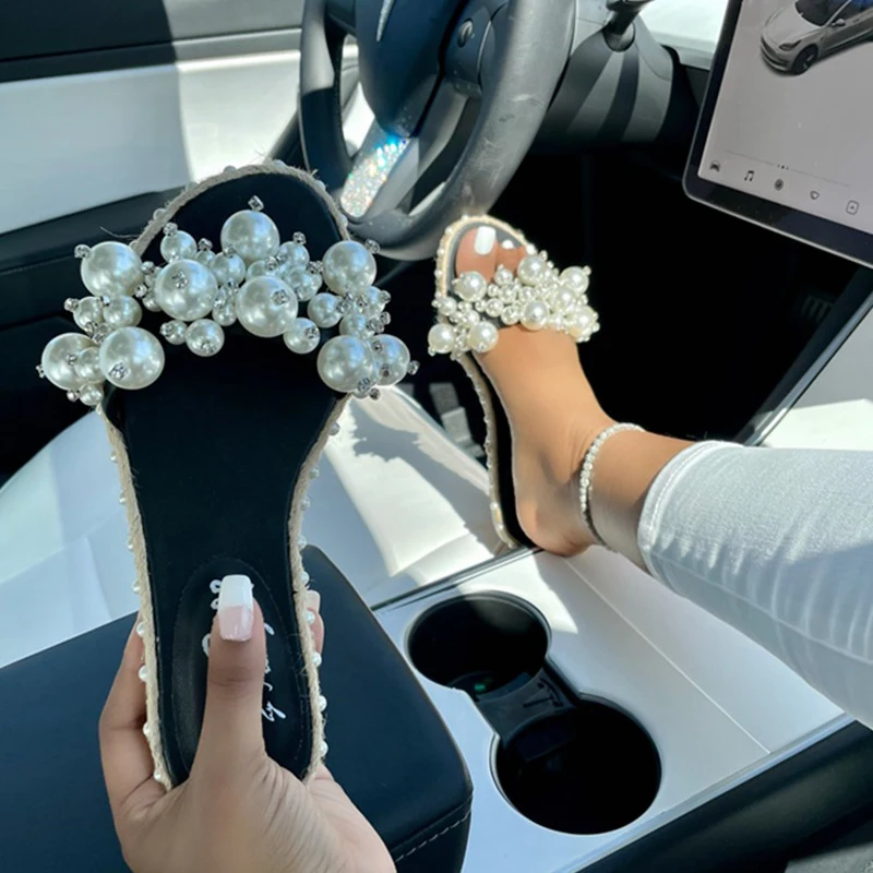 Summer Candy Color Pearl Sandals Fashion Open Toe Flat Women's Shoes Outdoor Leisure Beach Slippers Plus Size
Summer Candy Color Pearl Sandals Fashion Open Toe Flat Women's Shoes Outdoor Leisure Beach Slippers Plus Size