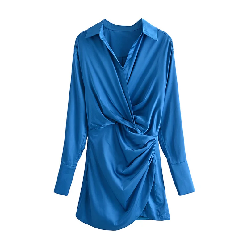 2021 high quality New Shirt dress Temperament Fashion Deep V-neck Party Mini Dress Women Irregular Ruched Silk Satin Slim Dress
2021 high quality New Shirt dress Temperament Fashion Deep V-neck Party Mini Dress Women Irregular Ruched Silk Satin Slim Dress