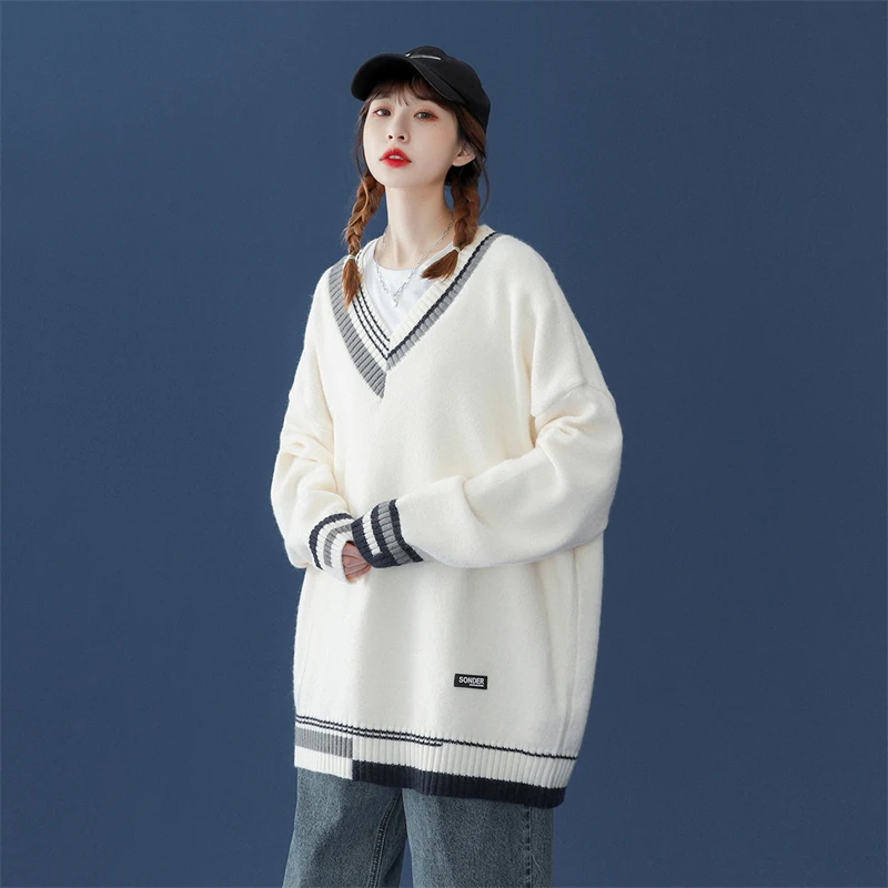 2021 New Japanese Women Autumn Brand Pullover Female Embroidered High Quality Long Sleeve Sweaters Ladies Fashion v-neck Tops
2021 New Japanese Women Autumn Brand Pullover Female Embroidered High Quality Long Sleeve Sweaters Ladies Fashion v-neck Tops
