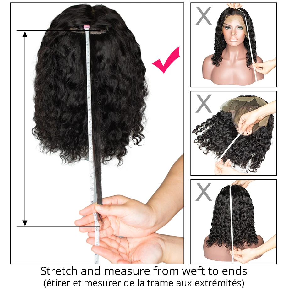 Curly Short Bob Wig Brazilian Lace Front Human Hair Wigs Straight Natural Long Remy Hair Deep Wave Pre Plucked For Black Women