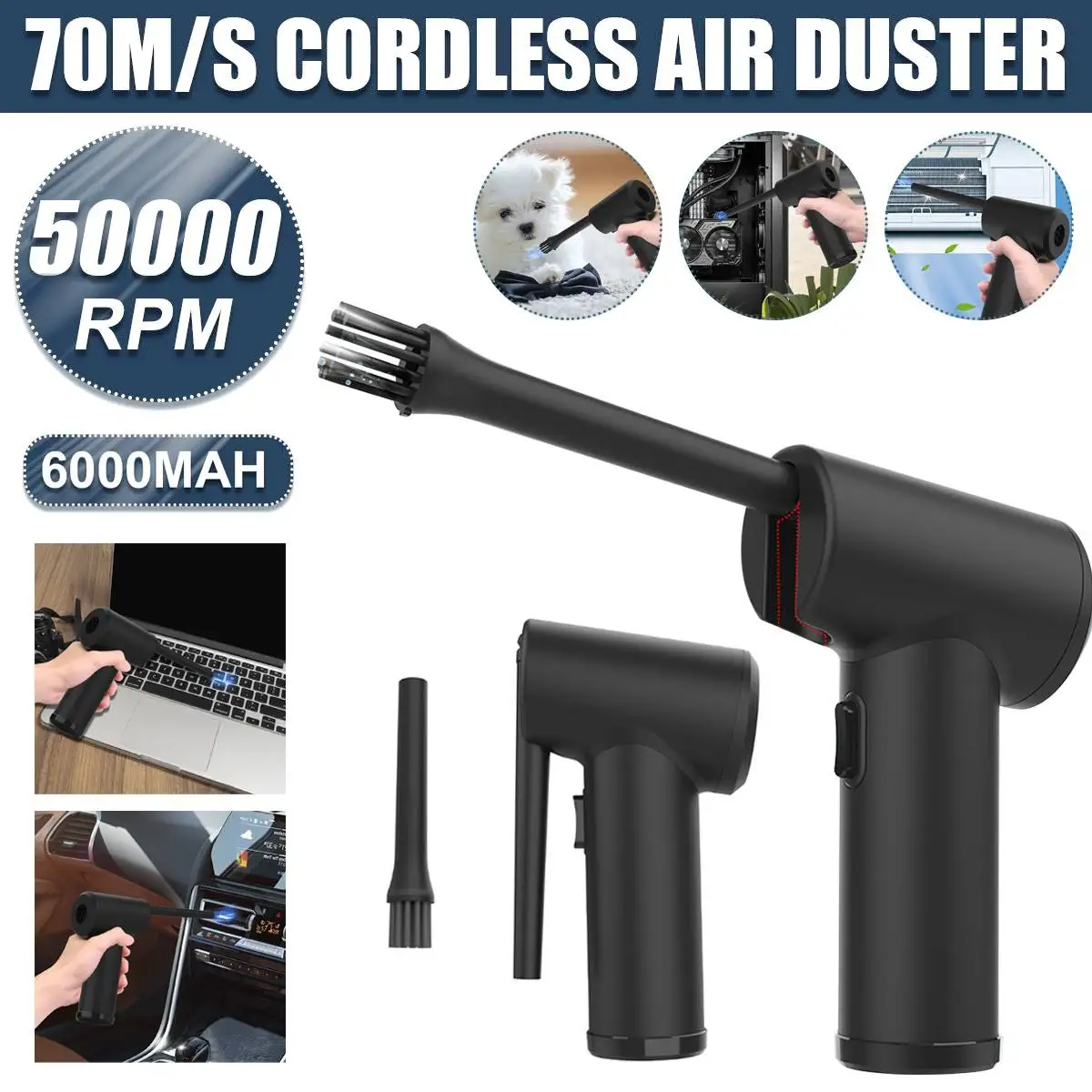 50000 RPM Cordless Air Duster Compressed Air Blower Cleaning Tool For Computer Laptop Keyboard Electronics Cleaning For Camera
50000 RPM Cordless Air Duster Compressed Air Blower Cleaning Tool For Computer Laptop Keyboard Electronics Cleaning For Camera