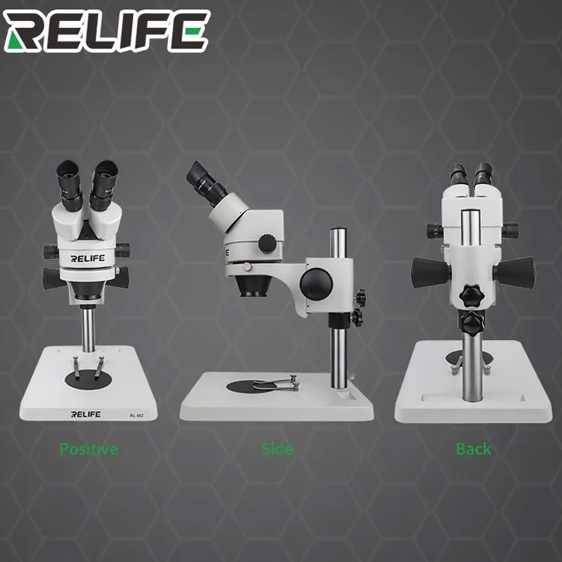 Бинокулярный микроскоп Relife Rl-m2 7-45 раз для ремонта печатных плат 144 светодиодный