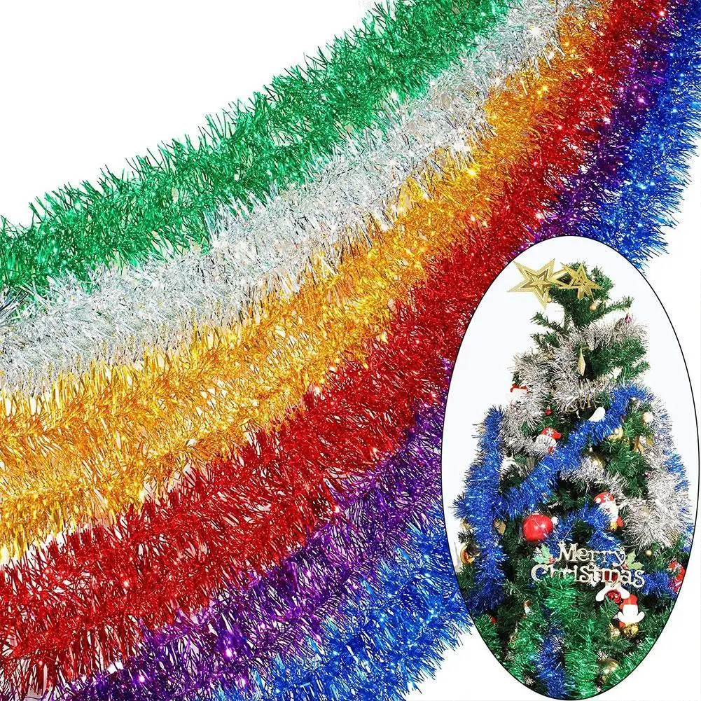 230cm Foil Tinsel Ribbon Garland For Christmas Decoration Xmas Tree Wrapping Ribbon Christmas Ornaments New Year Decor Supplies
230cm Foil Tinsel Ribbon Garland For Christmas Decoration Xmas Tree Wrapping Ribbon Christmas Ornaments New Year Decor Supplies