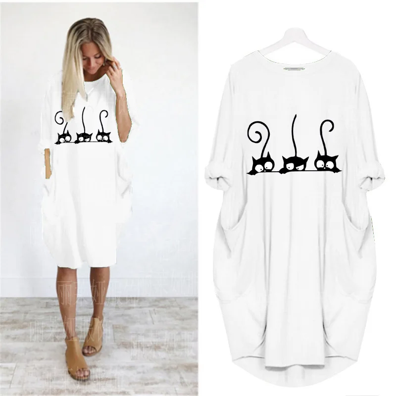 Plus Size Dress 4XL 5XL Women Short Sleeve T-shirt Dress Summer Animal Print O-Neck Long Tops Casual 2021 New Vestidos White
Plus Size Dress 4XL 5XL Women Short Sleeve T-shirt Dress Summer Animal Print O-Neck Long Tops Casual 2021 New Vestidos White
