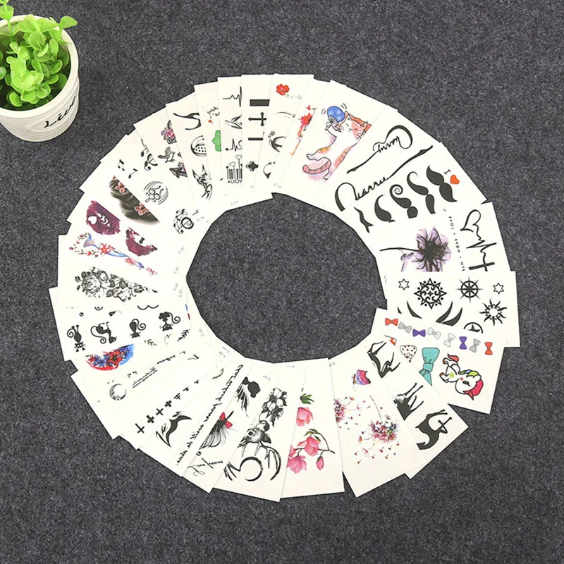 20pcs Fake Tattoo Sticker on the Body Temporary Woman Waterproof Random Style Girl Art Temporal Tattoos | Красота и здоровье