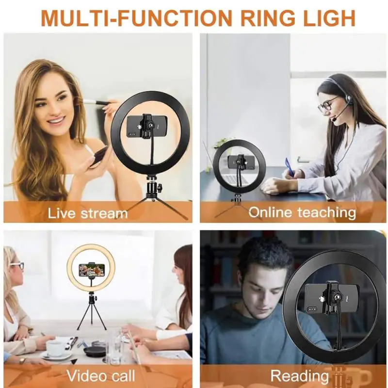 LED Ring Light with Metal Tripod Stand Selfie Phone Dimmable Camera Phone Ring Lamp Makeup Ring light YouTube TikTok Video
LED Ring Light with Metal Tripod Stand Selfie Phone Dimmable Camera Phone Ring Lamp Makeup Ring light YouTube TikTok Video