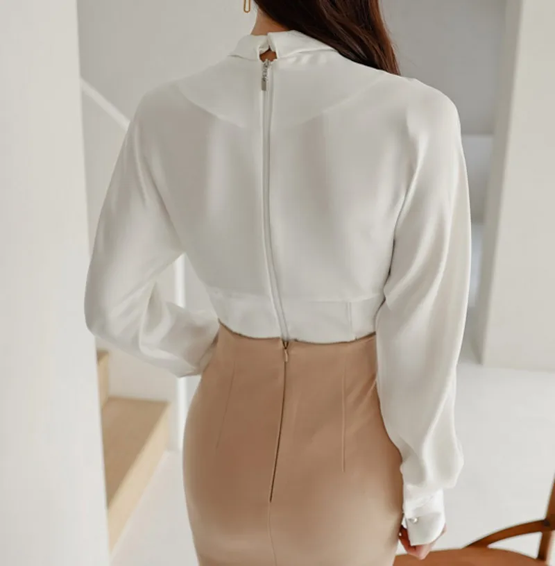 Spring Profession women 2 Pieces Sets Bowknot White Shirts tops + High Waist Sheath Split Pencil Skirts Suit
Spring Profession women 2 Pieces Sets Bowknot White Shirts tops + High Waist Sheath Split Pencil Skirts Suit
